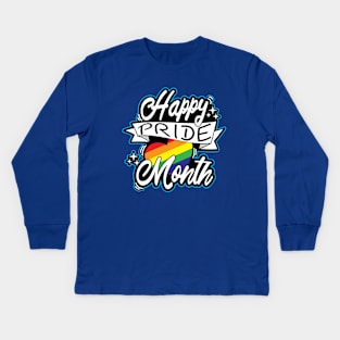 HAPPY PRIDE MONTH Kids Long Sleeve T-Shirt